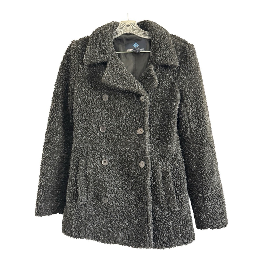 BLUE ASPHALT Women's Vintage Black‎ & White Pea Coat Jacket (X-SMALL)